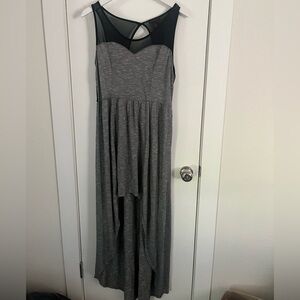 Material Girl Charcoal and Black High Low Dress